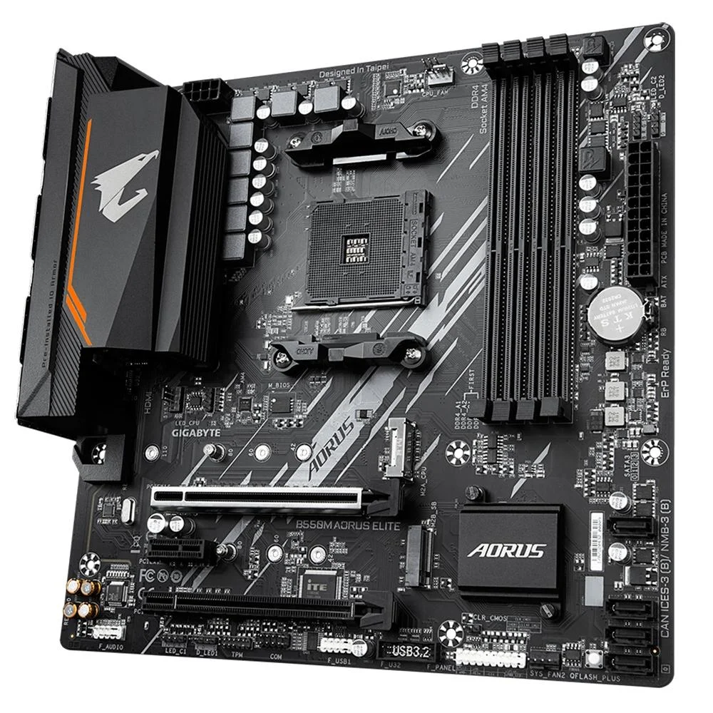 Imagem 2 de 5 do produto Placa-Mãe Gigabyte B550M Aorus Elite, AMD AM4, Micro ATX, DDR4