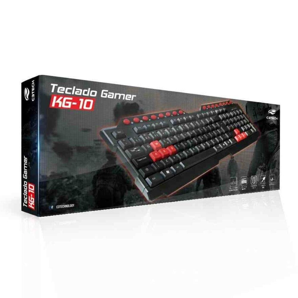 Teclado Gamer C3tech Abnt2 Usb 200ma - Kg-10bk