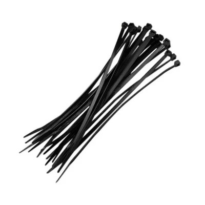 Abraçadeira Nylon 15cm, Para Organização De Cabos, Pacote Com 100 Unidades, Preta