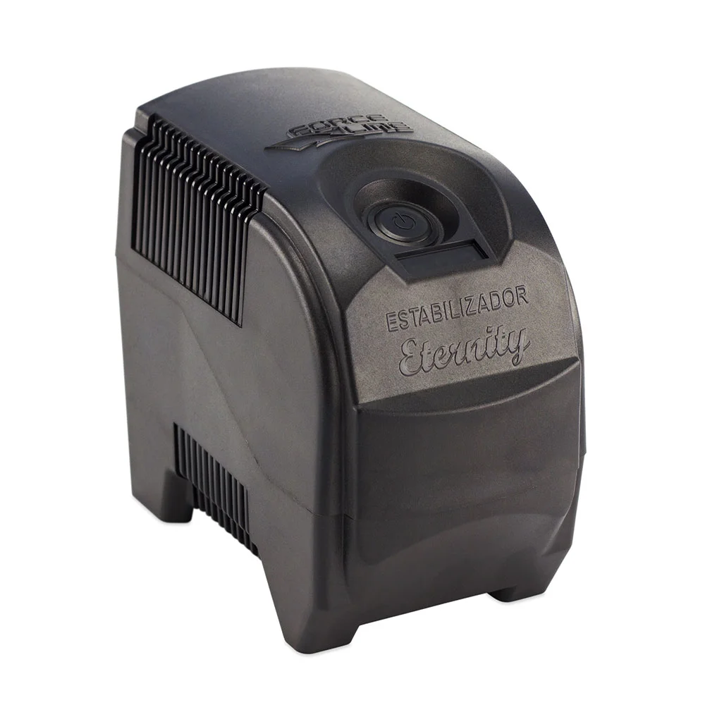 Estabilizador Force Line Eternity 7995, 300 VA, 4 Tomadas, Preto - Bivolt