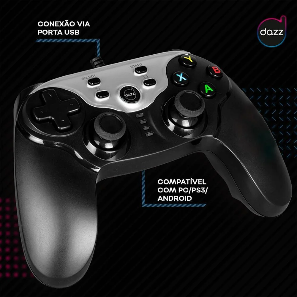 Imagem 4 de 5 do produto Controle Dazz - Cyborg - Ps3-pc-xb 360 -usb