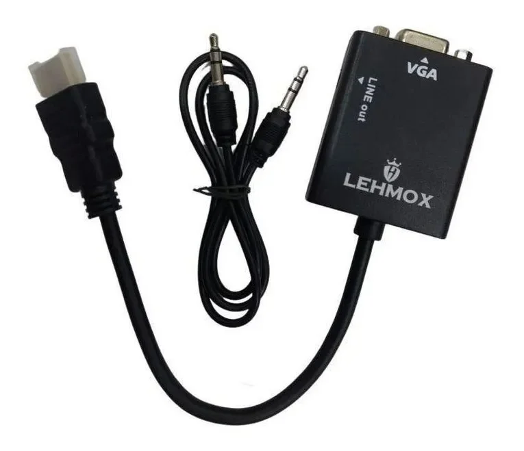 Imagem 3 de 4 do produto Adaptador cabo conversor hdmi para vga femea c/ audio ley-01 lehmox