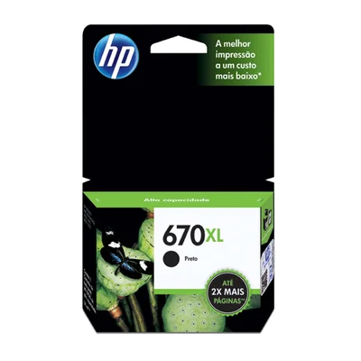 Cartucho De Tinta Hp 670xl Cz117ab Deskjet 4615 4625 5525 Preto