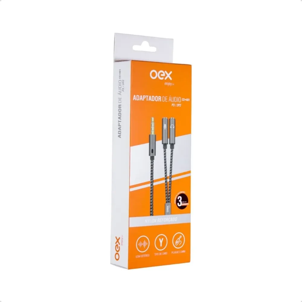 Imagem 4 de 5 do produto Adaptador De Áudio Oex P3/p2 Ce401