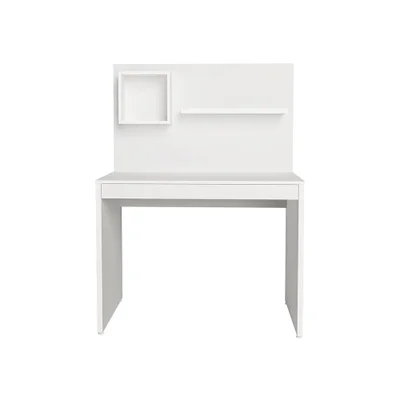Escrivaninha Com Painel E 1 Gaveta First - Artany - Branco