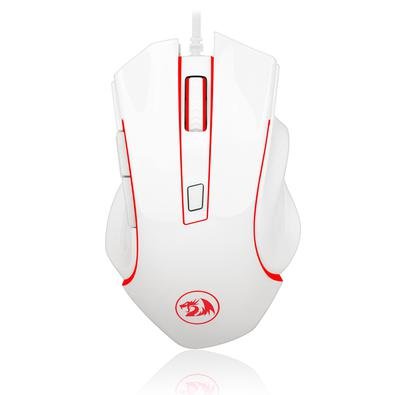 Mouse Gamer Redragon Nothosaur Lunar White 3200dpi 6 Botões Sensor Pixart 3168 - M606w- Pintura na cor branca como parte da coleção Redragon Lunar Whi