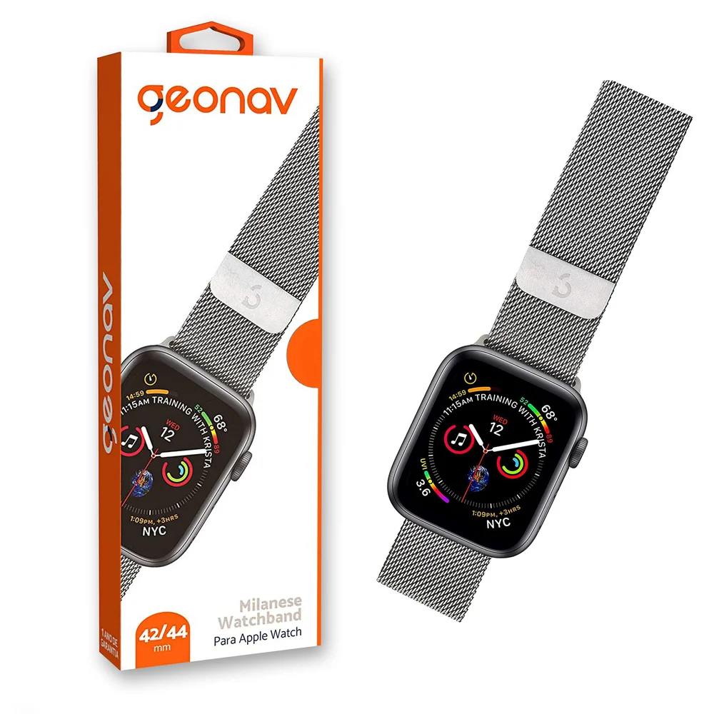 Imagem 3 de 4 do produto Pulseira Para Apple Watch Milanese 42/44mm Wbm44si Geonav - Prata