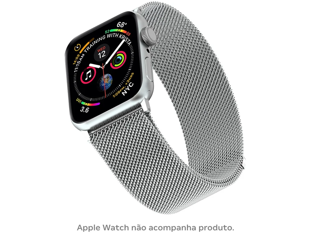 Imagem 4 de 4 do produto Pulseira Para Apple Watch Milanese 42/44mm Wbm44si Geonav - Prata
