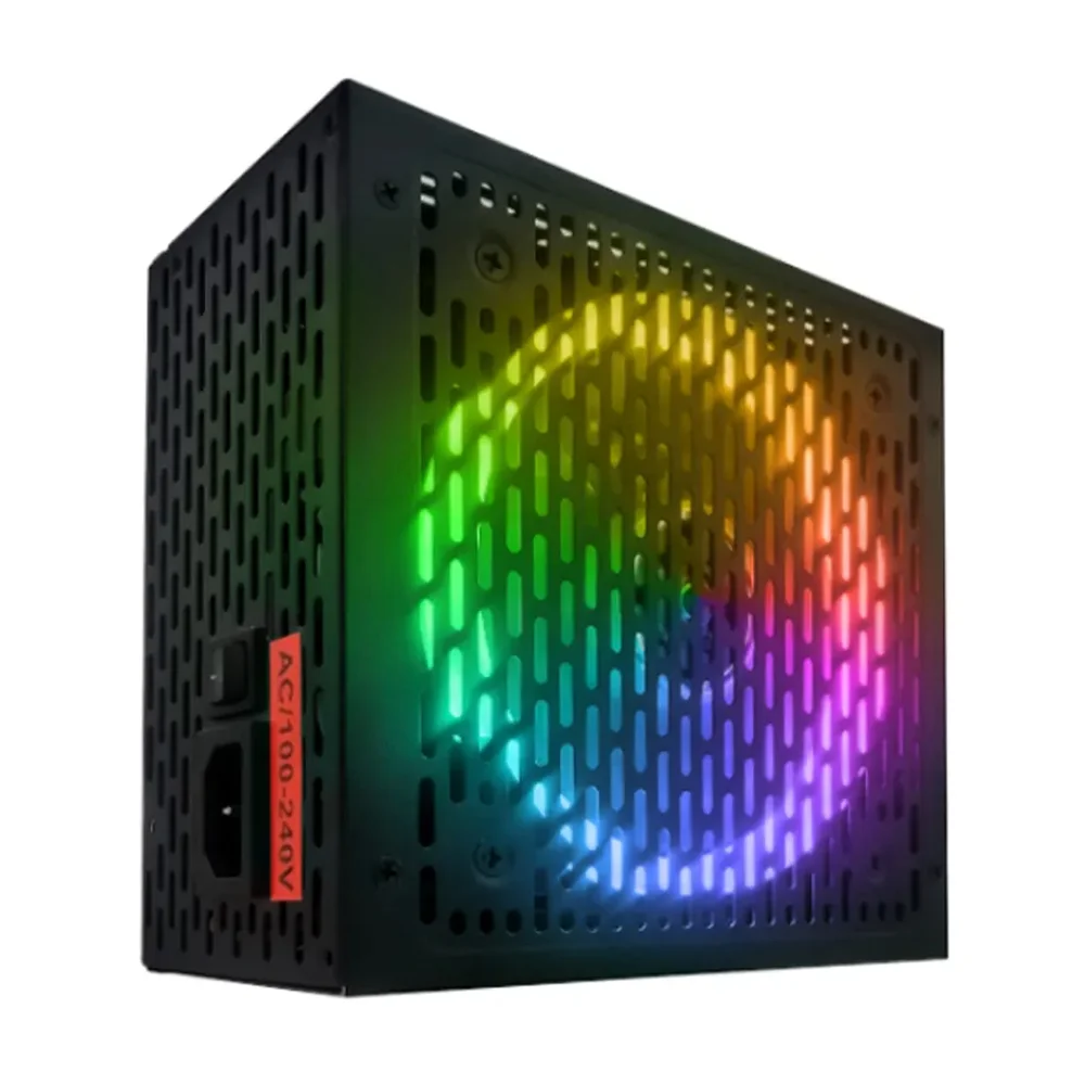 Imagem 3 de 5 do produto Fonte BRX 750W Rainbow RGB, ATX, 80 Plus Bronze, PFC Ativo