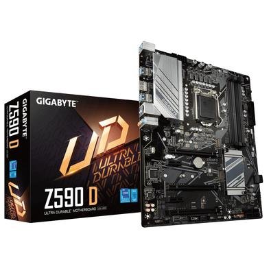 Placa Mãe Z590 D, Gigabyte, Intel, LGA 1200, DDR4, UD SeriesGBE LAN para jogos, RGB FUSION 2.0, design PCIe 4.0 completo, compatível com processadores