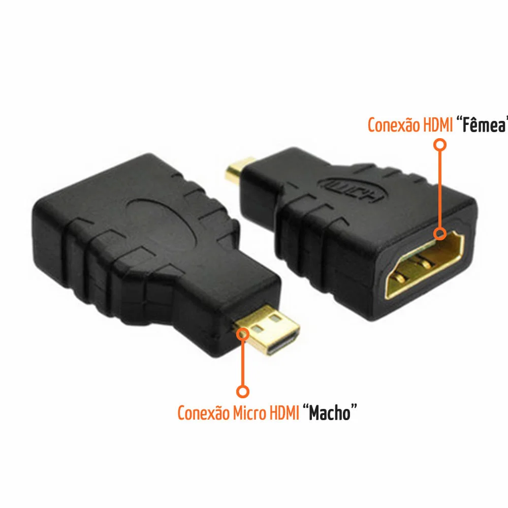 Imagem 2 de 2 do produto Adaptador Exbom Micro HDMI Macho X HDMI Femea | 1080i Tablet Gold