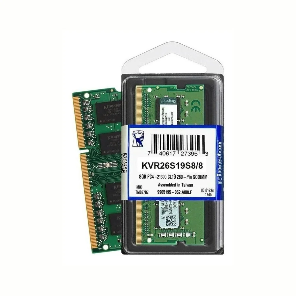 Memória RAM para Notebook Kingston, 8GB, 2666MHz, DDR4 - KVR26S19S8/8