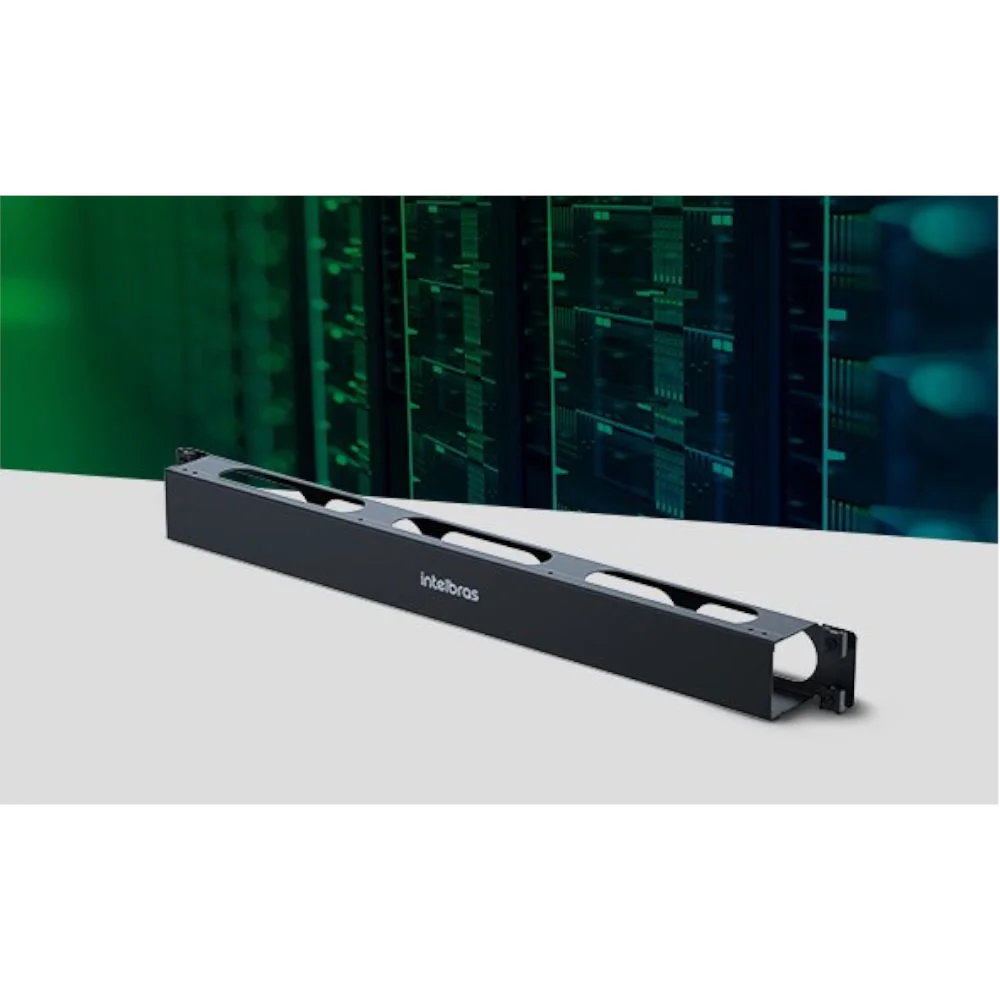 Imagem 4 de 5 do produto Organizador De Cabos Intelbras Och1u 80, Para Rack 1u 80 Mm, Preto