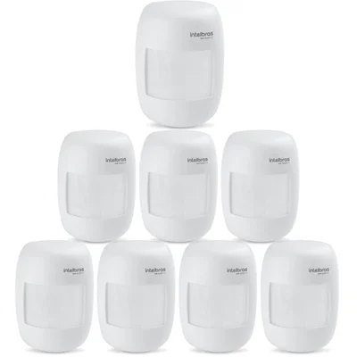Kit 8 Sensores Alarme Passivo Infravermelho Com Fio Interno Ivp 3000 Cf Intelbras