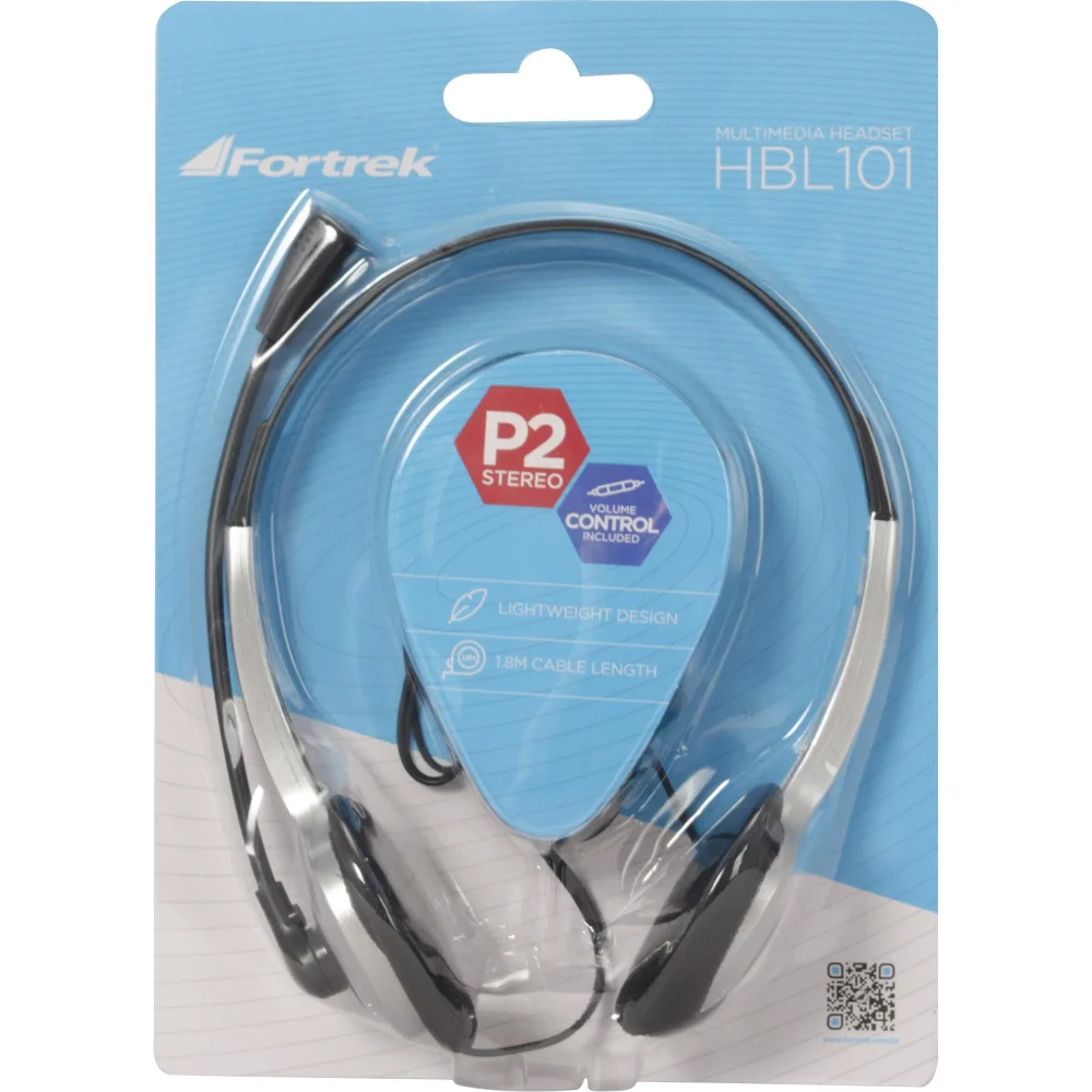 Imagem 4 de 5 do produto Headset Fortrek Multimídia, HBL-101, Preto E Prata - 62887
