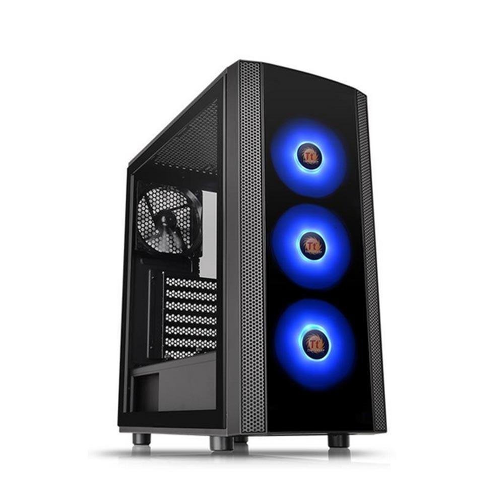 Gabinete Thermaltake J25 TG Mid Tower, ARGB, Mini ITX, Micro ATX, ATX, Vidro Temperado, Preto, 3 Fans - CA-1L8-00M1WN-01