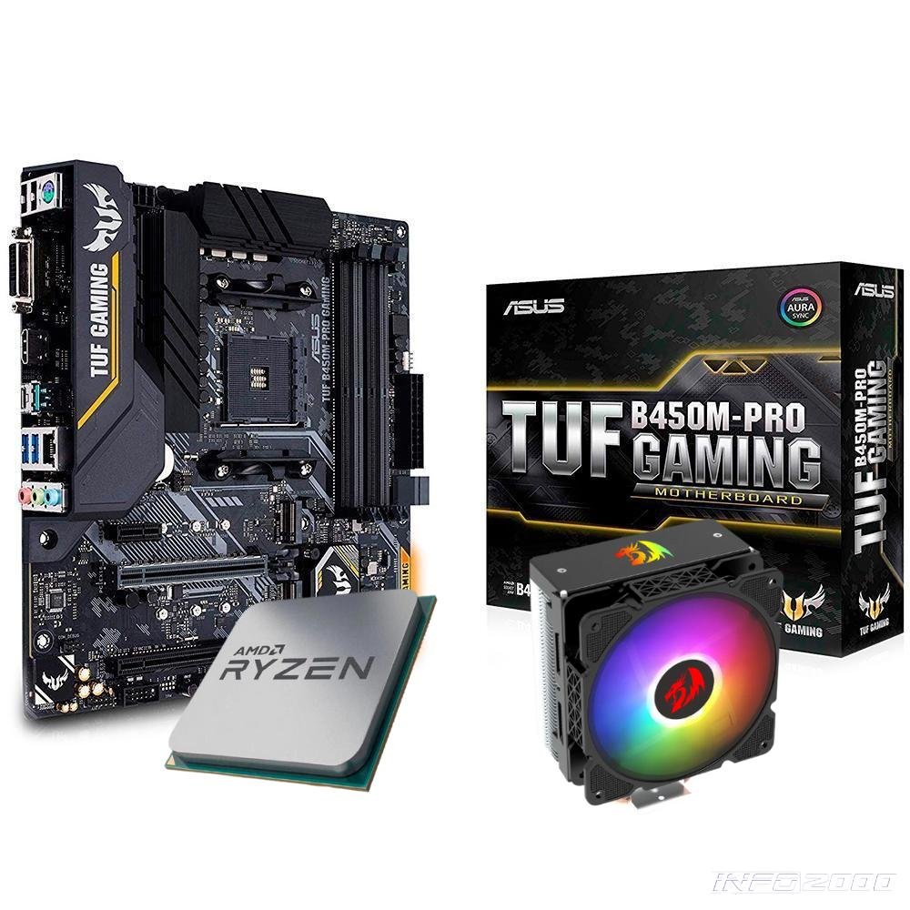 Kit Upgrade 3 Em 1 Amd Ryzen 5 3600 Asus Tuf B450 M Pro Gaming Cooler Redragon Effect 5304