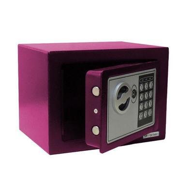 Cofre Eletrônico Digital Pequeno 17x23x17cm Pelegrin Ch-17ef Em Aço Rosa