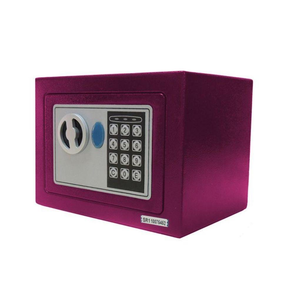 Imagem 2 de 3 do produto Cofre Eletrônico Digital Pequeno 17x23x17cm Pelegrin Ch-17ef Em Aço Rosa