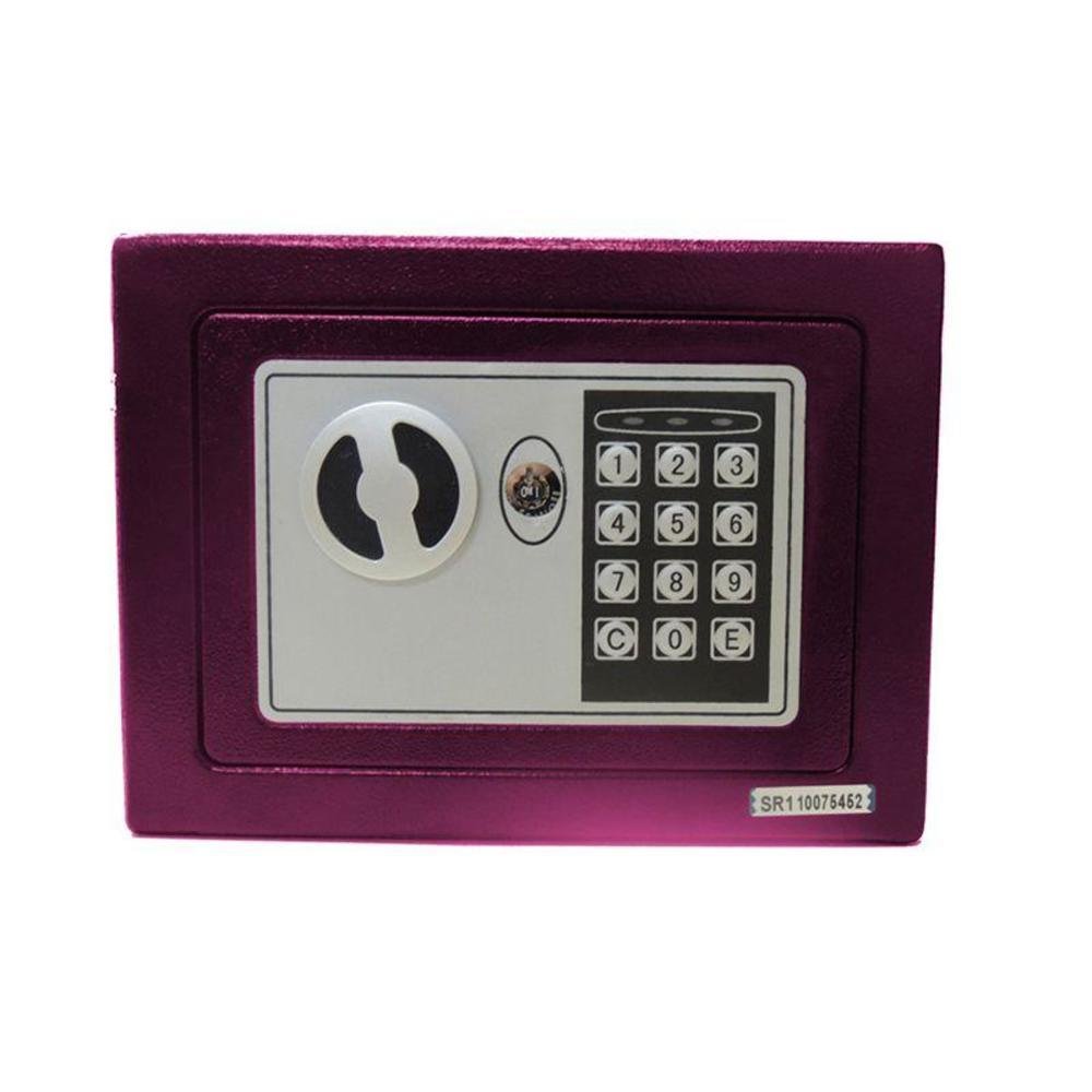 Imagem 3 de 3 do produto Cofre Eletrônico Digital Pequeno 17x23x17cm Pelegrin Ch-17ef Em Aço Rosa