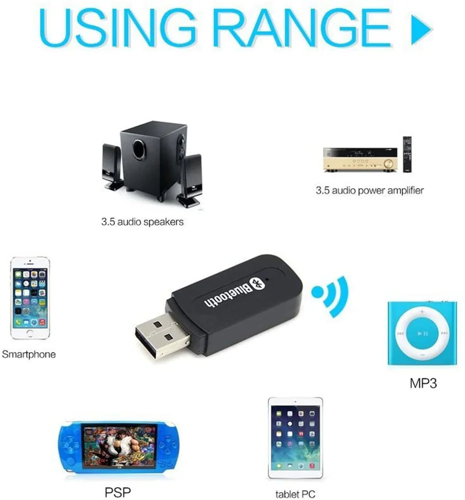 Imagem 2 de 3 do produto Adaptador Receptor Bluetooth P2, PDN, Receiver P3 Musica Para Carro, Fones, Caixas