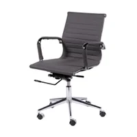 Cadeira Or Design Eames Clássica, Charles Baixa, Base Cromada, Cinza