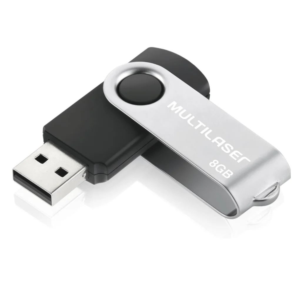 Imagem 3 de 3 do produto Pen Drive 8GB Multi Twist2 Pd587 USB 2.0 Preto E Prata