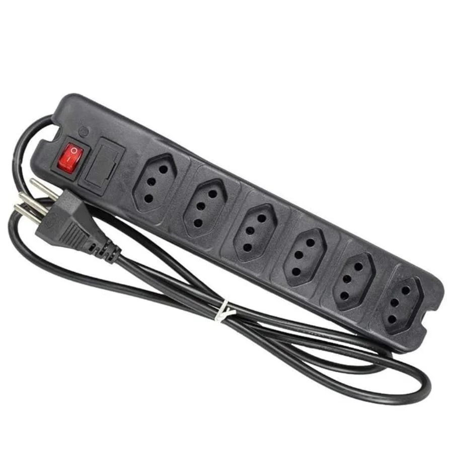 Imagem 2 de 3 do produto Filtro De Linha NTC PTE0206, 6 Tomadas, 10Ah, Cabo 1.1 Metros, Preto