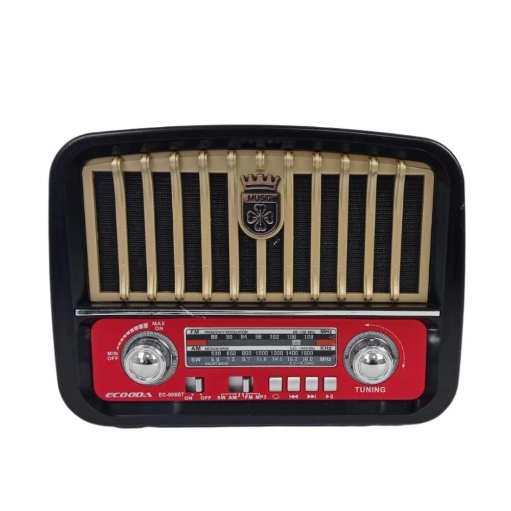 Radio Portatil  Retro Bluetooth Am/fm/sw C/ Usb/sd + Nf