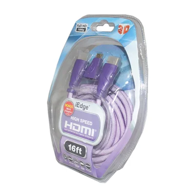 Cabo Hardline Hdmi 5.0mts E Miniadaptador Blister Roxo