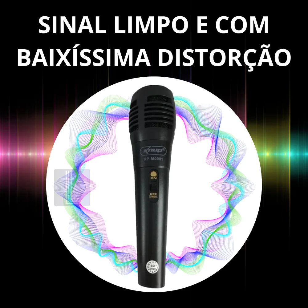 Imagem 3 de 5 do produto Microfone Dinâmico De Mão Karaokê Hi-fi Kp-m0001