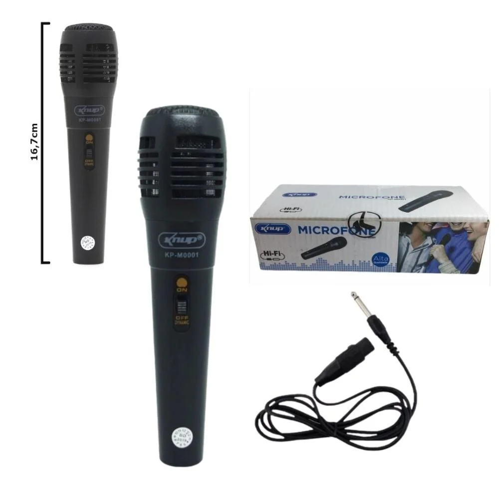 Imagem 4 de 5 do produto Microfone Dinâmico De Mão Karaokê Hi-fi Kp-m0001