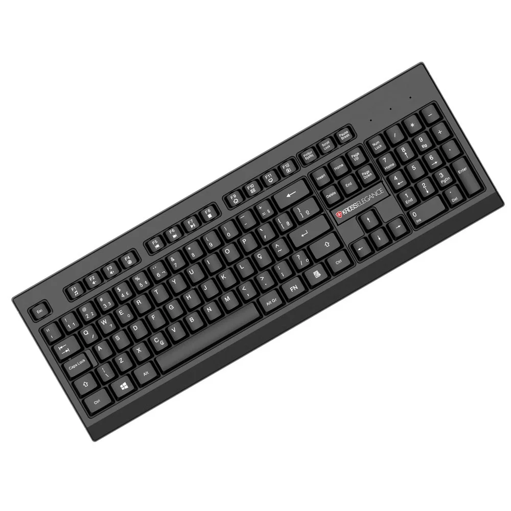 Imagem 2 de 3 do produto Teclado Com Fio Usb Básico Preto Ke-k095v3 1 Un Kross Elegance