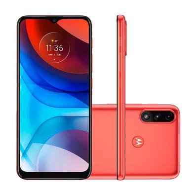 Smartphone Motorola Moto E7 Power, 32GB, 2GB RAM, 4G, Câmera Dupla + Selfie 5MP, 6.5" - Vermelho Coral