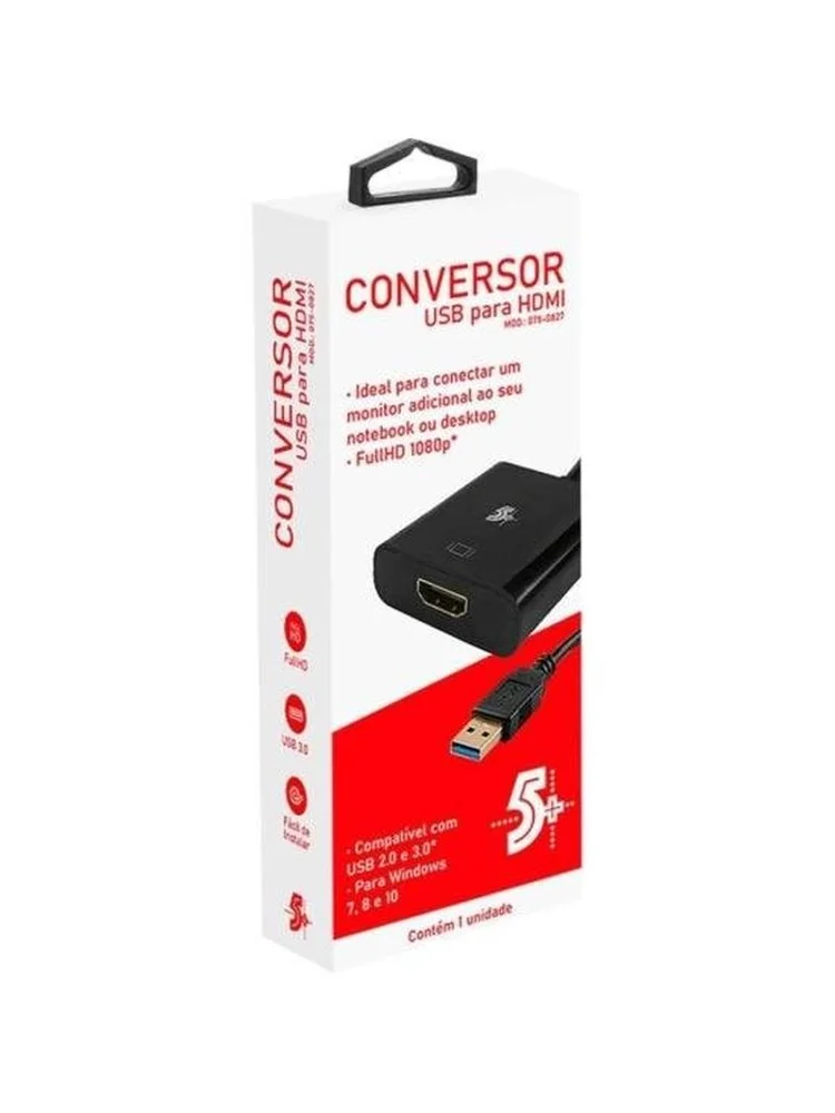 Imagem 2 de 4 do produto Conversor Usb 3.0 Para Hdmi 075-0827 Kokay 15cm