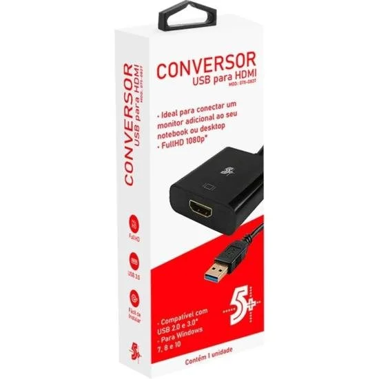 Imagem 4 de 4 do produto Conversor Usb 3.0 Para Hdmi 075-0827 Kokay 15cm