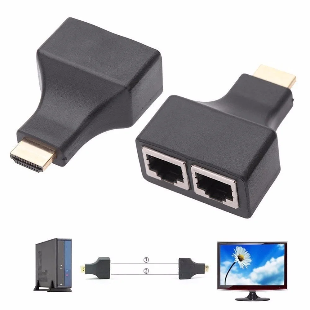 Imagem 2 de 4 do produto Extensor HDMI Xtrad UTP RJ45, até 30m, Via Cabo De Rede