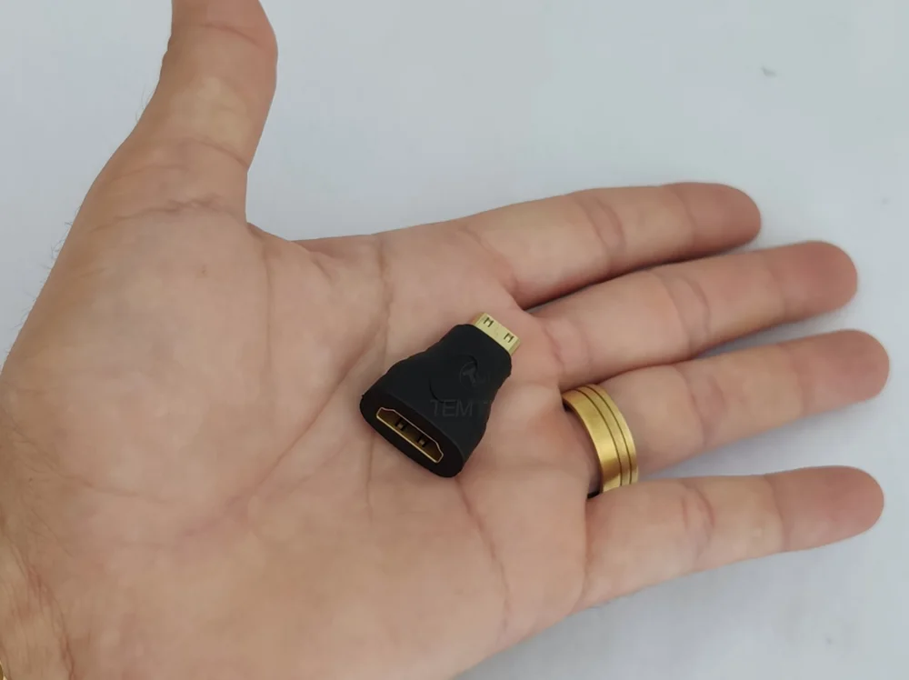 Imagem 3 de 5 do produto Adaptador Macho Para HDMI Fêmea, Pix Mini HDMI - Mini HDMI