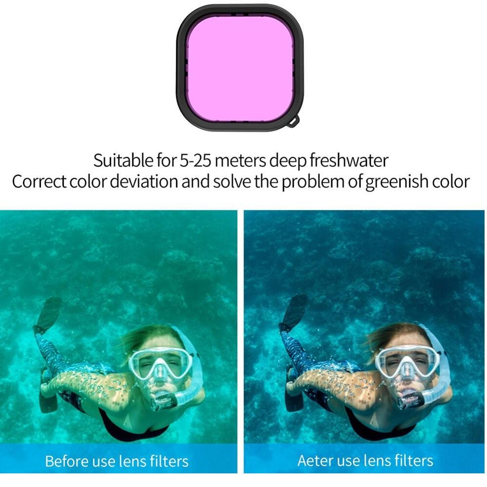 Filtro Mergulho Magenta Para Gopro 9, 10, 11 E 12 Black