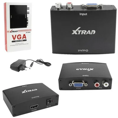 Adaptador Conversor VGA Para HDMI Com Áudio Com Fonte Xtrad