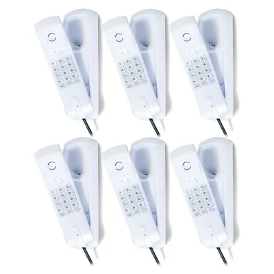 Kit 06 Telefones Com Fio Gôndola Tc 20 Branco Intelbras