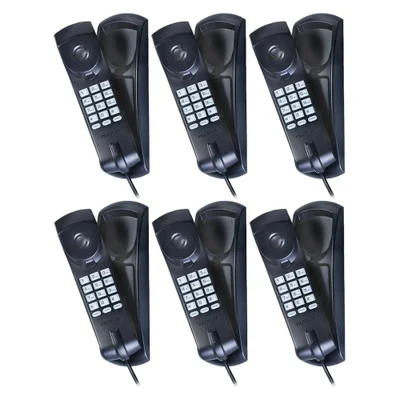 Kit 06 Telefones Com Fio Gôndola Tc 20 Preto Intelbras