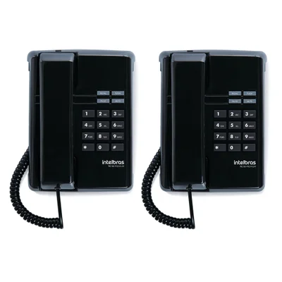 Kit 02 Telefones Com Fio Tc 50 Premium Preto Intelbras — foto 2