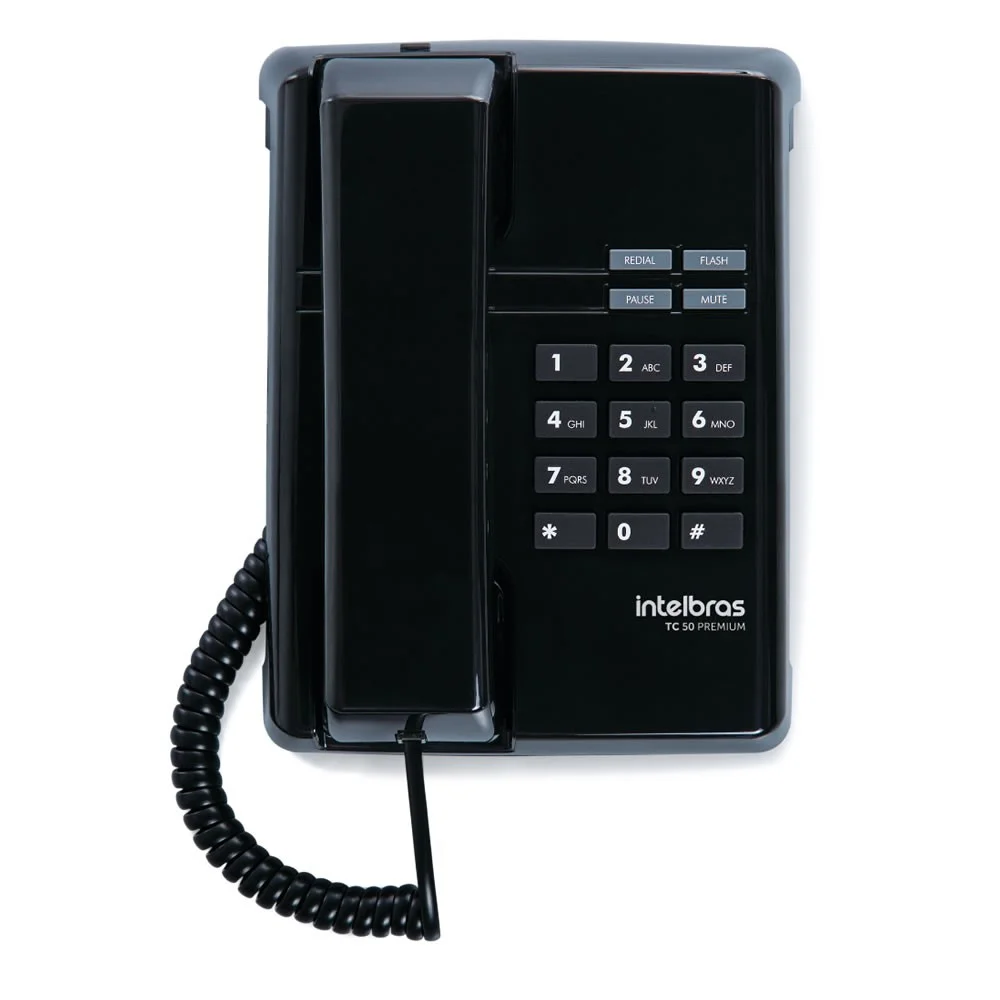Imagem 3 de 3 do produto Kit 02 Telefones Com Fio Tc 50 Premium Preto Intelbras