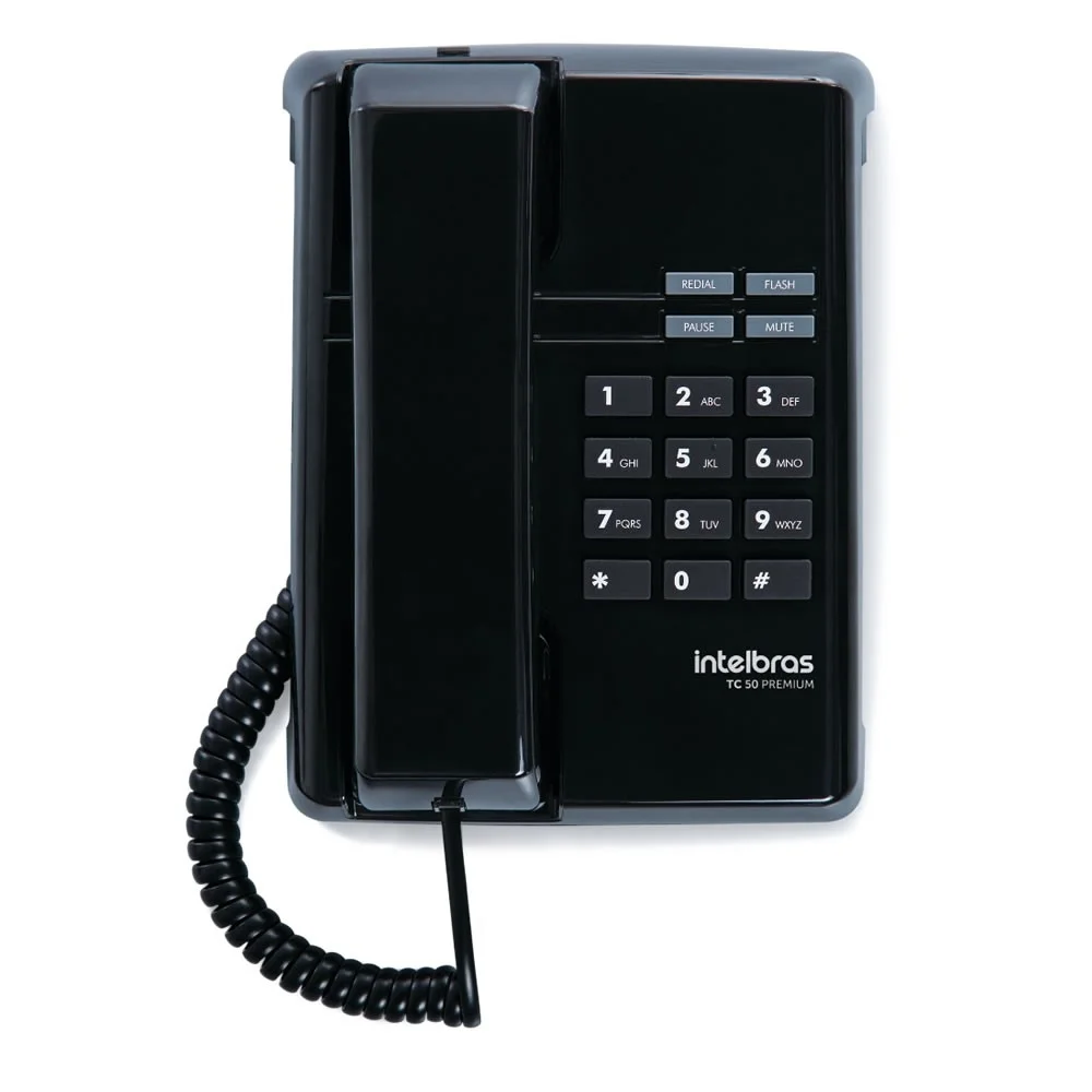 Imagem 2 de 3 do produto Kit 02 Telefones Com Fio Tc 50 Premium Preto Intelbras
