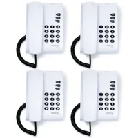 Kit 04 Telefones Com Fio Mesa Ou Parede Pleno Branco Intelbras