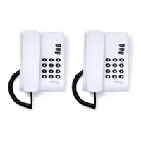 Kit 02 Telefones Com Fio Mesa Ou Parede Pleno Branco Intelbras