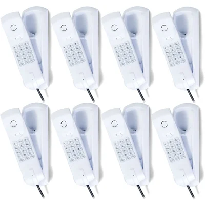 Kit 08 Telefones Com Fio Gôndola Tc 20 Branco Intelbras