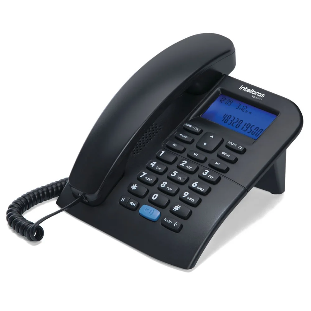 Imagem 2 de 3 do produto Kit 02 Telefones Com Fio Identificador Chamada Tc 60 Id Intelbras