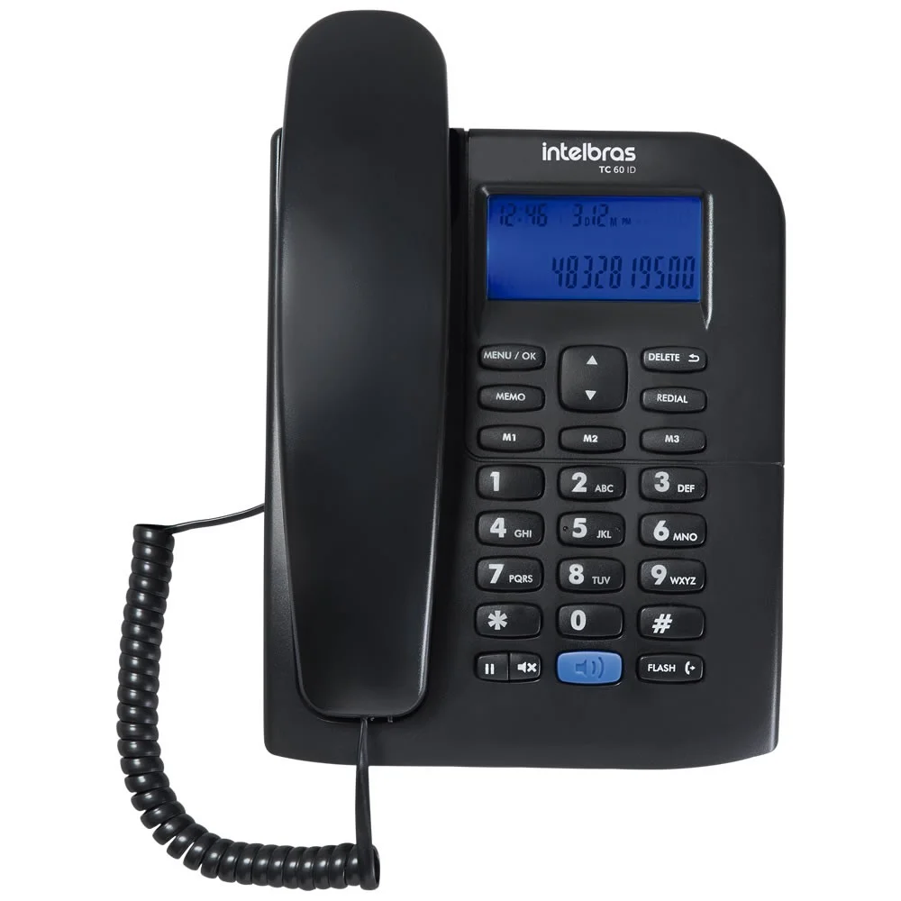 Imagem 3 de 3 do produto Kit 02 Telefones Com Fio Identificador Chamada Tc 60 Id Intelbras